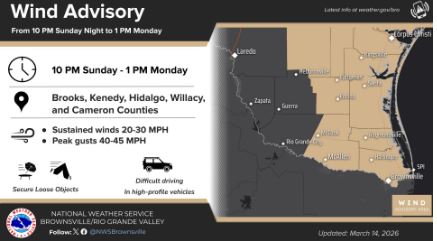 NOs esperan fuertes vientos